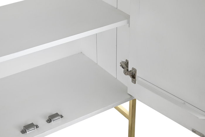 DKD Home Decor Buffet Moderno Cruz rombo Blanco Dorado 157 x 43 x 84 cm