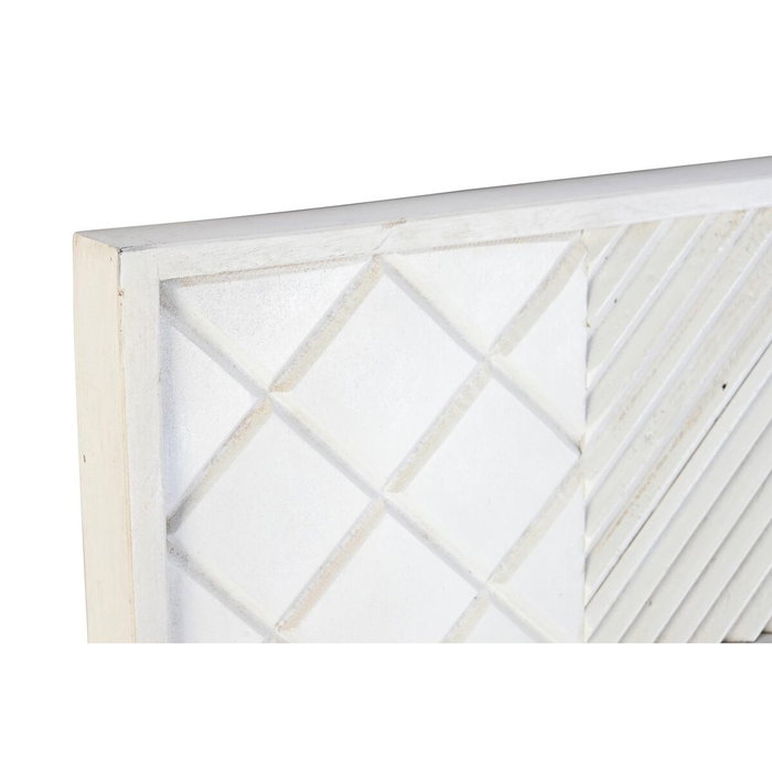 DKD Home Decor Espejo de Mango Rombo Blanco 154x94x4 cm