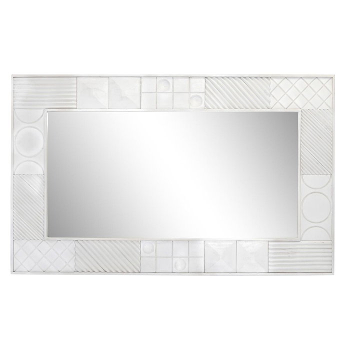 DKD Home Decor Espejo de Mango Rombo Blanco 154x94x4 cm