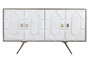 DKD Home Decor Buffet Blanco Dorado 152 x 84 x 43 cm Mango Metal 4 Puertas Hecho a Mano