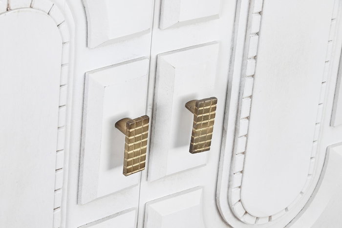 DKD Home Decor Buffet Blanco Dorado 152 x 84 x 43 cm Mango Metal 4 Puertas Hecho a Mano