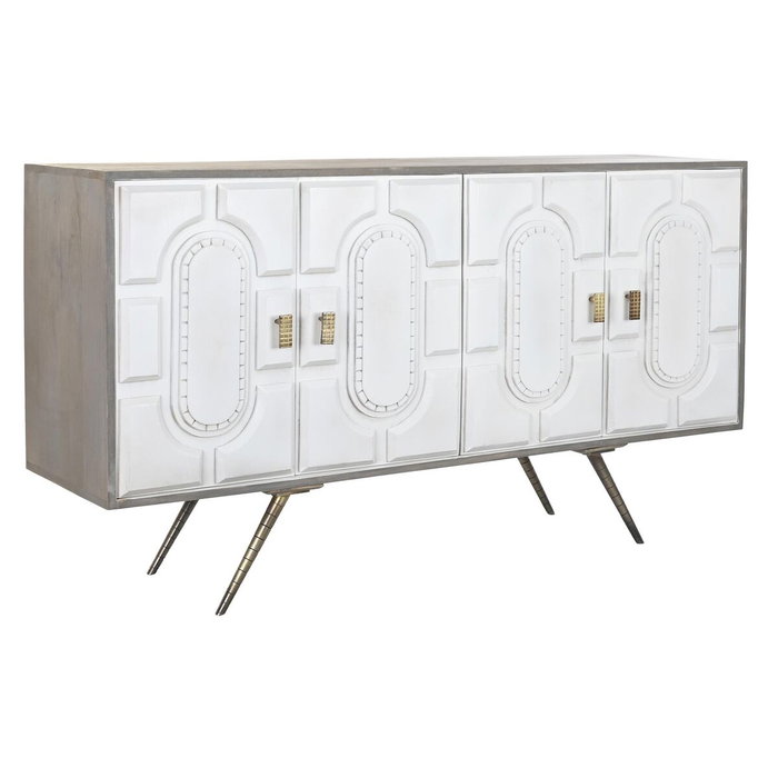 DKD Home Decor Buffet de Mango y Metal Blanco y Dorado DKD Home Decor Buffet de Mango y Metal Blanco y Dorado