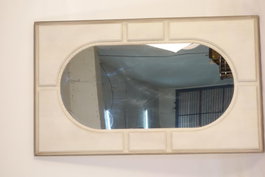 DKD Home Decor Espejo de Mango Rombo Blanco 154x94x4 cm
