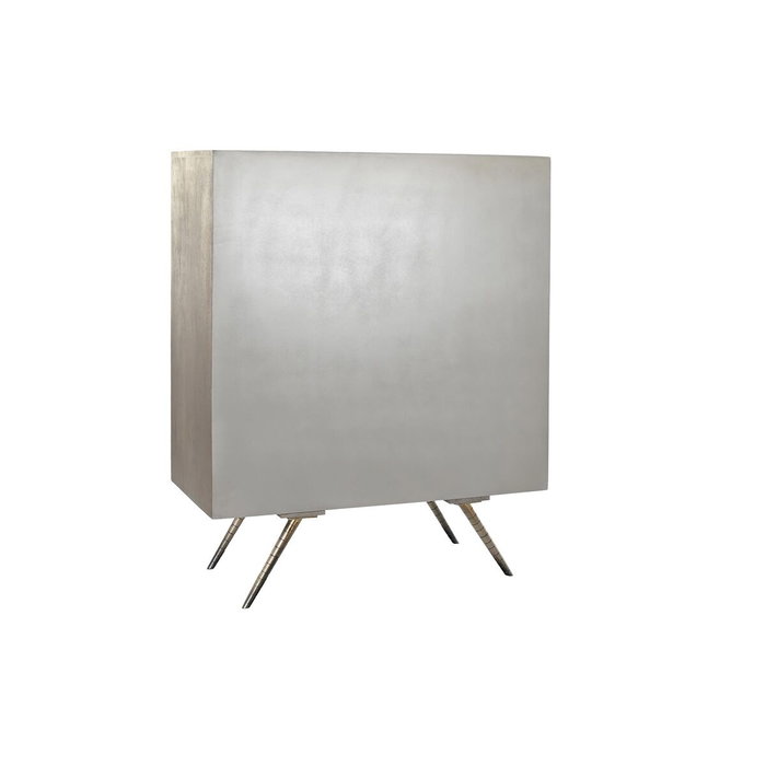DKD Home Decor Aparador Cruz Rombo de Mango y Latón Blanco