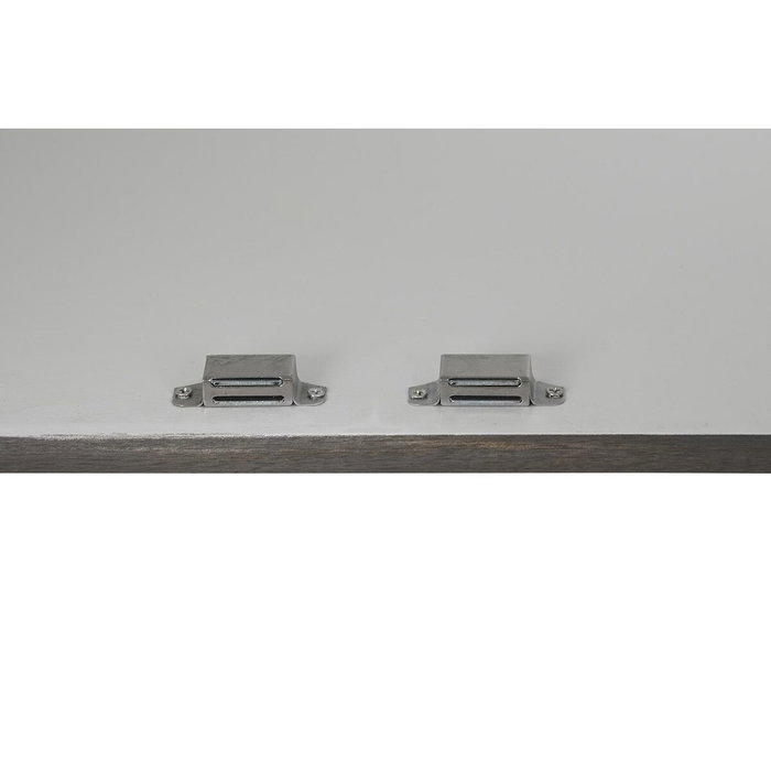 DKD Home Decor Aparador Cruz Rombo de Mango y Latón Blanco