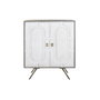 DKD Home Decor Aparador Cruz Rombo de Mango y Latón Blanco