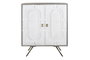 DKD Home Decor Aparador Cruz rombo Moderno Blanco Dorado Mango y Latón 93 x 41 x 114 cm