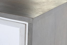 DKD Home Decor Aparador Cruz rombo Moderno Blanco Dorado Mango y Latón 93 x 41 x 114 cm