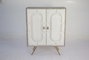 DKD Home Decor Aparador Cruz Rombo de Mango y Latón Blanco