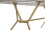 DKD Home Decor Mesa Comedor Cruz Rombo Moderno Blanco Dorado 90 x 76 x 180 cm