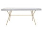 DKD Home Decor Mesa Comedor Cruz Rombo Moderno Blanco Dorado 90 x 76 x 180 cm