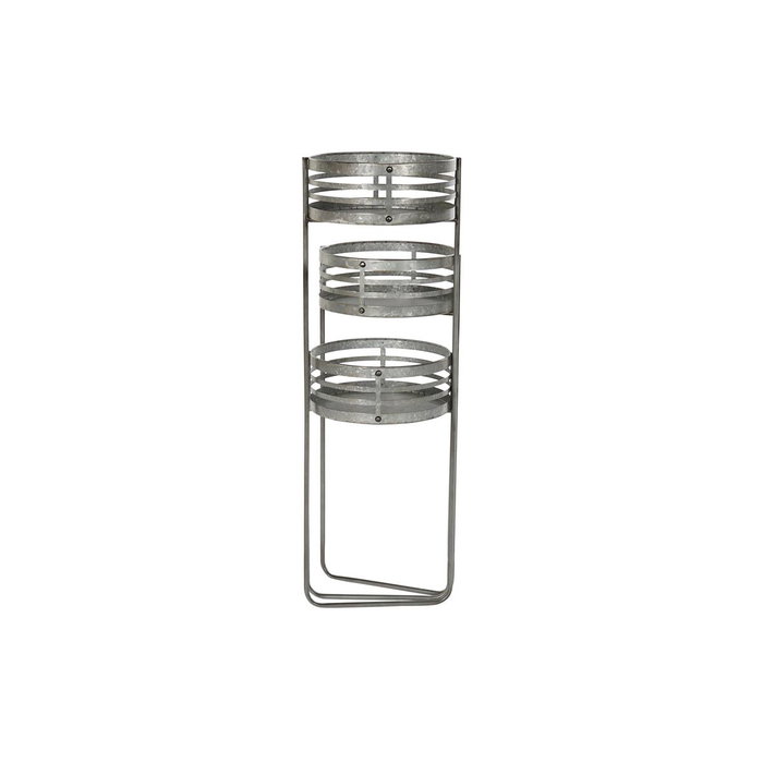 DKD Home Decor Macetero de Metal y Hierro Gris 47x35x72 cm