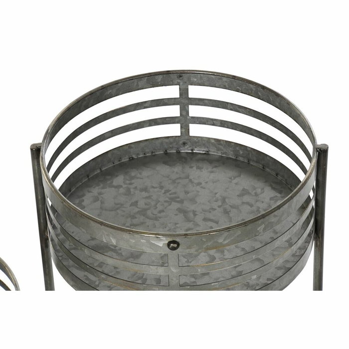 DKD Home Decor Macetero de Metal y Hierro Gris 47x35x72 cm