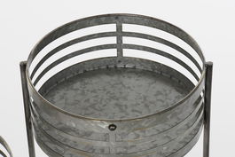 DKD Home Decor Macetero Loft Gris Metal Hierro 35 x 72 x 47 cm