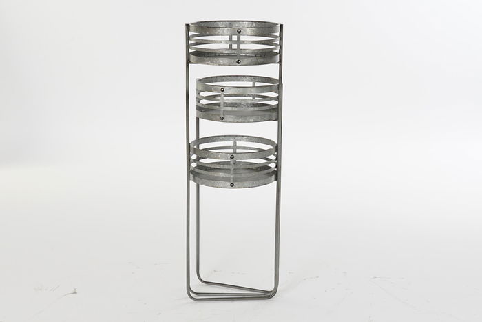 DKD Home Decor Macetero Loft Gris Metal Hierro 35 x 72 x 47 cm