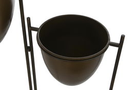 DKD Home Decor Macetero Vintage Cobrizo Negro Metal 26.5 x 105 x 35 cm