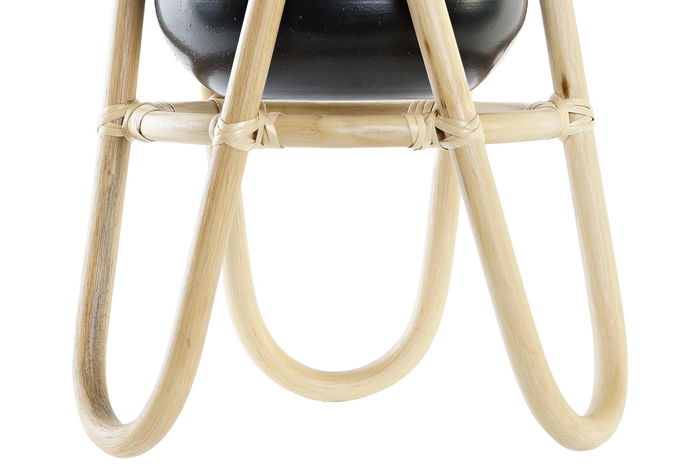 DKD Home Decor Macetero Colonial Natural Negro Bambú Metal 26 x 40 x 26 cm