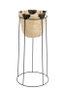 DKD Home Decor Macetero de Fibra y Metal Natural 30x30x62 cm