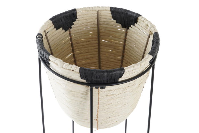 DKD Home Decor Macetero Colonial Natural Negro 30 x 62 x 30 cm