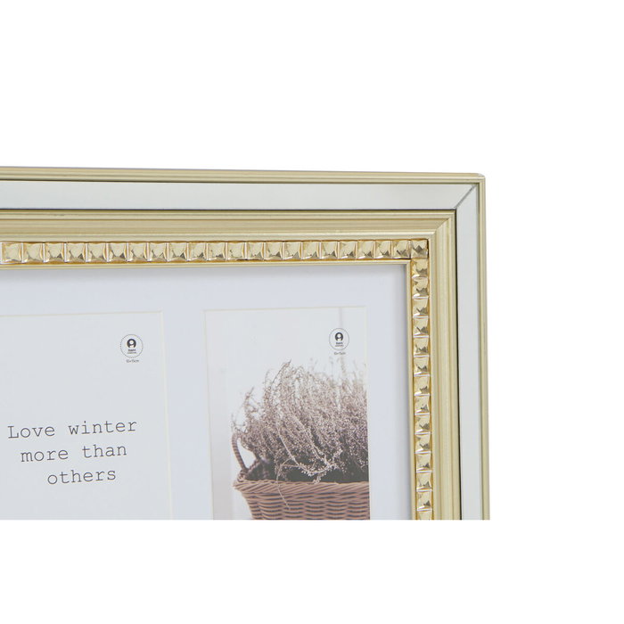 DKD Home Decor Marco Multifoto LUXURY para 3 Fotos, Surtido Dorado y Plateado
