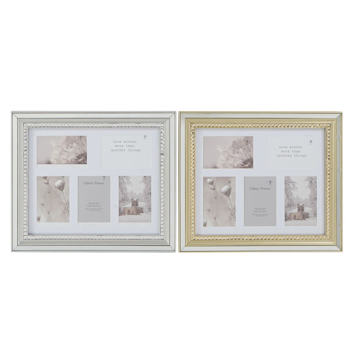 DKD Home Decor Marco Multifoto LUXURY 5 Fotos Dorado y Plateado