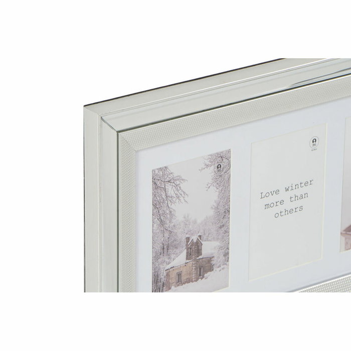 DKD Home Decor Marco Multifoto MIRROR para 3 Fotos (Dorado/Plateado)