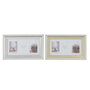 DKD Home Decor Marco Multifoto MIRROR para 3 Fotos (Dorado/Plateado)