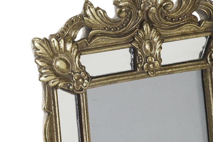 DKD Home Decor Marco de Fotos 10x15 cm Champán Chic de Resina, Cristal y Espejo, 25x16x2 cm