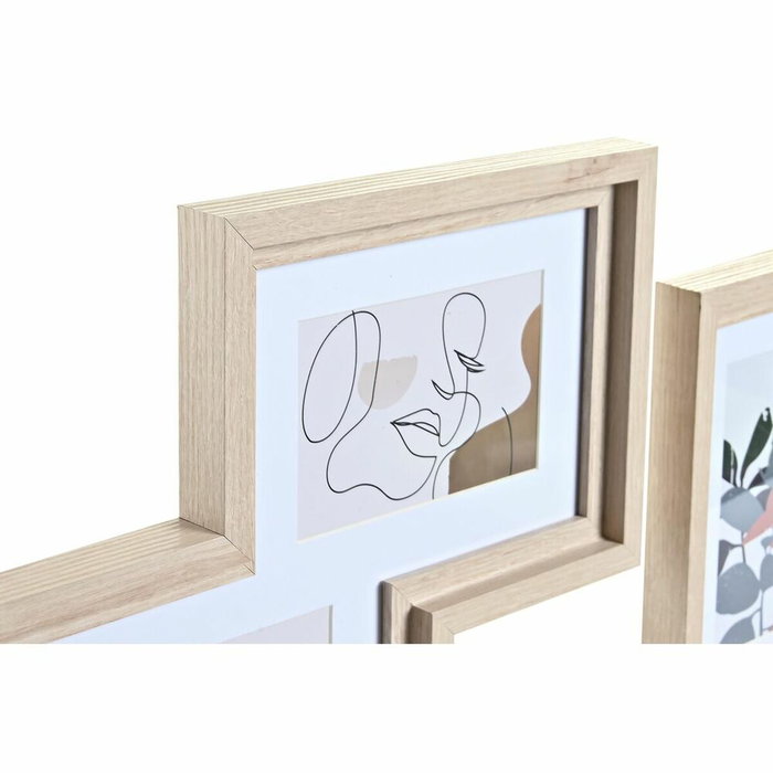DKD Home Decor Set de 5 Marcos para Fotos MDF y Cristal Natural 40x1,5x50 cm DKD Home Decor Set de 5 Marcos para Fotos MDF y Cristal Natural 40x1,5x50 cm