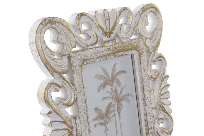 Marco Foto 10X15 Indio DKD Home Decor Blanco 2.5 x 27 x 21 cm
