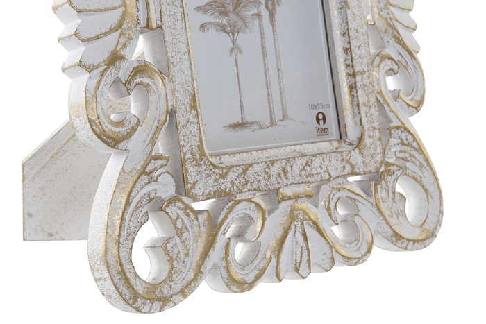 Marco Foto 10X15 Indio DKD Home Decor Blanco 2.5 x 27 x 21 cm