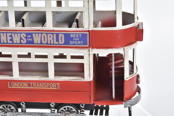 DKD Home Decor Tranvía Decoración Vintage Rojo Verde Metal 28 x 9 x 20 cm (2 Unidades)