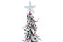 DKD Home Decor Árbol de Navidad Tradicional Verde, Rojo, Blanco con LED y PVC 25 x 65 x 25 cm (2 Unidades)