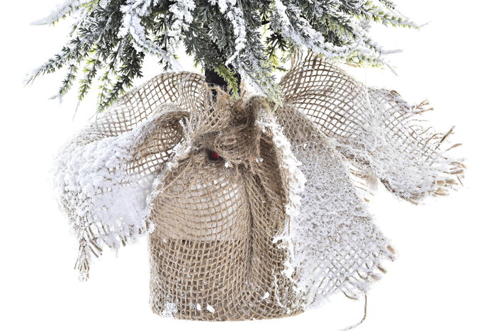 DKD Home Decor Árbol de Navidad Tradicional Verde, Rojo, Blanco con LED y PVC 25 x 65 x 25 cm (2 Unidades)