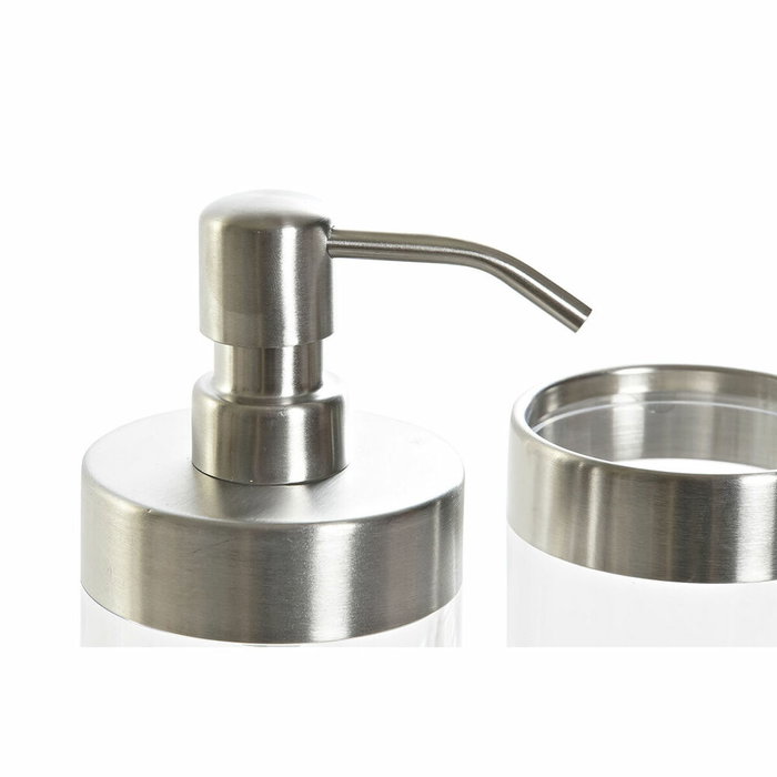 DKD Home Decor Set de Baño de 2 Piezas Plateado y Transparente