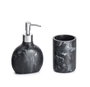 DKD Home Decor Set de Baño de 2 Piezas con Acabado de Mármol Negro