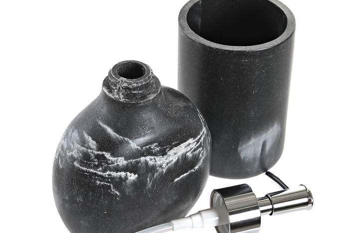 DKD Home Decor Baño Chic Negro Set de 2 Piezas 6 x 17 x 11 cm