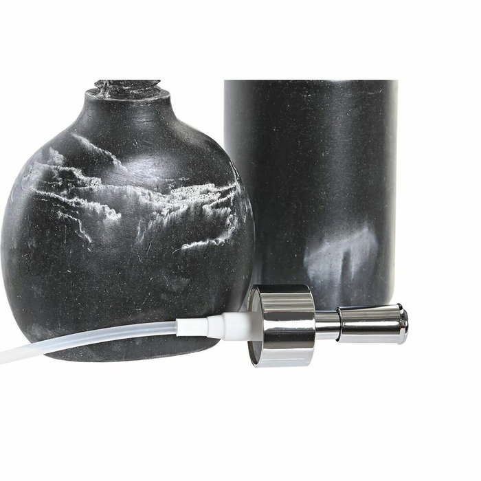 DKD Home Decor Set de Baño de 2 Piezas con Acabado de Mármol Negro