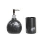DKD Home Decor Set de Baño de 2 Piezas con Acabado de Mármol Negro