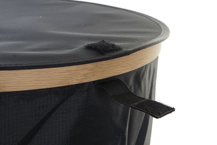 DKD Home Decor Cesta Ropa Basicos Negro Natural 44 x 57 x 44 cm