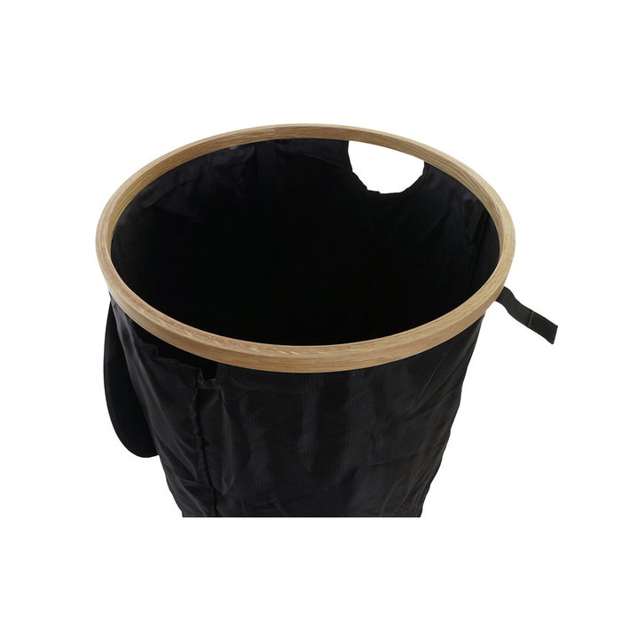 DKD Home Decor Cesta de Ropa Roble y Poliéster Negro 44x44x57 cm DKD Home Decor Cesta de Ropa Roble y Poliéster Negro 44x44x57 cm