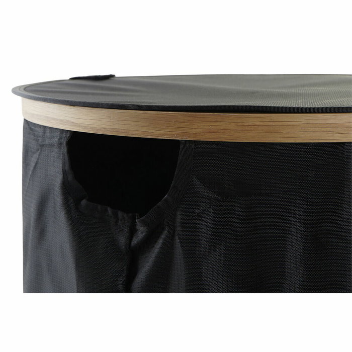 DKD Home Decor Cesta de Ropa Roble y Poliéster Negro 44x44x57 cm DKD Home Decor Cesta de Ropa Roble y Poliéster Negro 44x44x57 cm