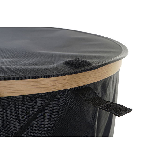 DKD Home Decor Cesta de Ropa Roble y Poliéster Negro 44x44x57 cm DKD Home Decor Cesta de Ropa Roble y Poliéster Negro 44x44x57 cm