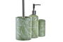 DKD Home Decor Baño Tropical Set de 3 Piezas en Dolomita y PP, Verde y Plateado, 37 cm Alto