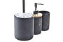 DKD Home Decor Baño Scandi Negro Natural Bambú Dolomita Set 3 Piezas 10.2 x 37.5 x 10.2 cm