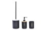 DKD Home Decor Set de 3 Accesorios de Baño en Dolomita y Bambú Negro