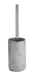 DKD Home Decor Escobillero Scandi Gris Plateado Cemento Inox 10x10x40 cm