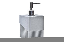 DKD Home Decor Dosificador de Resina y PP Gris/Plateado 8,5x8,5x17,3 cm