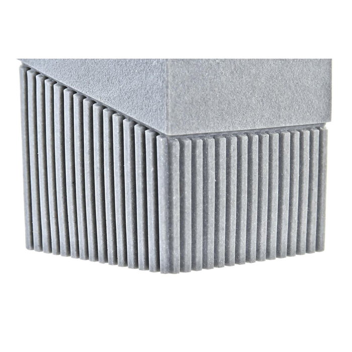 DKD Home Decor Vaso de Resina Gris 7,6x7,6x10 cm