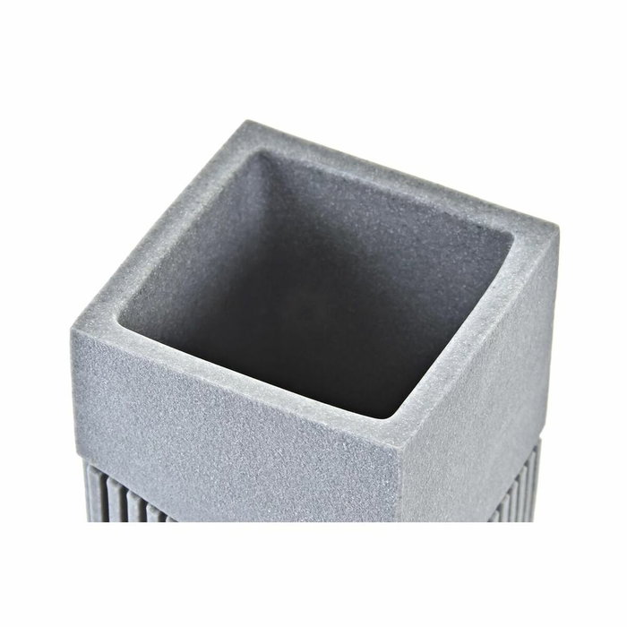 DKD Home Decor Vaso de Resina Gris 7,6x7,6x10 cm